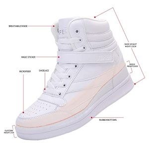 Women's Shoes Hidden Wedges 5.5cm Fashion Sneakers Ankle Boots Bootie Platform Heel High Top Casual Sports… Rubber sole Shaft measures approximately 5 centimeters from arch Heel measures approximately CM centimeters