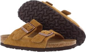 Men's Amalfi Leather Soft Footbed Arizona Sandals <div data-expanded="false" class="a-expander-content a-expander-partial-collapse-content"> <h3 class="product-facts-title"> Product details </h3> <div class="a-fixed-left-grid product-facts-detail"><div class="a-fixed-left-grid-inner" style="padding-left:140px"> <div class="a-fixed-left-grid-col a-col-left" style="width:140px;margin-left:-140px;float:left"> <span style="font-weight: 600"> <span class="a-color-base">Origin</span> </span> </div> <div class="a-fixed-left-grid-col a-col-right" style="padding-left:6%;float:left"> <span style="font-weight: 400"> <span class="a-color-base">Not Imported</span> </span> </div> </div></div> <div class="a-fixed-left-grid product-facts-detail"><div class="a-fixed-left-grid-inner" style="padding-left:140px"> <div class="a-fixed-left-grid-col a-col-left" style="width:140px;margin-left:-140px;float:left"> <span style="font-weight: 600"> <span class="a-color-base">Sole material</span> </span> </div> <div class="a-fixed-left-grid-col a-col-right" style="padding-left:6%;float:left"> <span style="font-weight: 400"> <span class="a-color-base">Foam, Cork, Suede, Rubber</span> </span> </div> </div></div> <div class="a-fixed-left-grid product-facts-detail"><div class="a-fixed-left-grid-inner" style="padding-left:140px"> <div class="a-fixed-left-grid-col a-col-left" style="width:140px;margin-left:-140px;float:left"> <span style="font-weight: 600"> <span class="a-color-base">Outer material</span> </span> </div> <div class="a-fixed-left-grid-col a-col-right" style="padding-left:6%;float:left"> <span style="font-weight: 400"> <span class="a-color-base">Suede</span> </span> </div> </div></div> <div class="a-fixed-left-grid product-facts-detail"><div class="a-fixed-left-grid-inner" style="padding-left:140px"> <div class="a-fixed-left-grid-col a-col-left" style="width:140px;margin-left:-140px;float:left"> <span style="font-weight: 600"> <span class="a-color-base">Closure type</span> </span> </div> <div class="a-fixed-left-grid-col a-col-right" style="padding-left:6%;float:left"> <span style="font-weight: 400"> <span class="a-color-base">Buckle</span> </span> </div> </div></div> <hr aria-hidden="true" class="a-spacing-base a-spacing-top-base a-divider-normal"> <h3 class="product-facts-title"> About this item </h3> <ul class="a-unordered-list a-vertical a-spacing-small"> <li><span class="a-list-item a-size-base a-color-base">Rubber sole</span></li> </ul> <ul class="a-unordered-list a-vertical a-spacing-small"> <li><span class="a-list-item a-size-base a-color-base">roomy toe box; lined with sued</span></li> </ul> <ul class="a-unordered-list a-vertical a-spacing-small"> <li><span class="a-list-item a-size-base a-color-base">features pronounced arch support with an extra layer of super soft foam cushioning</span></li> </ul> <ul class="a-unordered-list a-vertical a-spacing-small"> <li><span class="a-list-item a-size-base a-color-base">Contoured cork footbed conforms to the shape of your foot</span></li> </ul> </div>