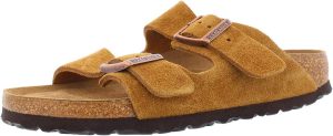 Men's Amalfi Leather Soft Footbed Arizona Sandals <div data-expanded="false" class="a-expander-content a-expander-partial-collapse-content"> <h3 class="product-facts-title"> Product details </h3> <div class="a-fixed-left-grid product-facts-detail"><div class="a-fixed-left-grid-inner" style="padding-left:140px"> <div class="a-fixed-left-grid-col a-col-left" style="width:140px;margin-left:-140px;float:left"> <span style="font-weight: 600"> <span class="a-color-base">Origin</span> </span> </div> <div class="a-fixed-left-grid-col a-col-right" style="padding-left:6%;float:left"> <span style="font-weight: 400"> <span class="a-color-base">Not Imported</span> </span> </div> </div></div> <div class="a-fixed-left-grid product-facts-detail"><div class="a-fixed-left-grid-inner" style="padding-left:140px"> <div class="a-fixed-left-grid-col a-col-left" style="width:140px;margin-left:-140px;float:left"> <span style="font-weight: 600"> <span class="a-color-base">Sole material</span> </span> </div> <div class="a-fixed-left-grid-col a-col-right" style="padding-left:6%;float:left"> <span style="font-weight: 400"> <span class="a-color-base">Foam, Cork, Suede, Rubber</span> </span> </div> </div></div> <div class="a-fixed-left-grid product-facts-detail"><div class="a-fixed-left-grid-inner" style="padding-left:140px"> <div class="a-fixed-left-grid-col a-col-left" style="width:140px;margin-left:-140px;float:left"> <span style="font-weight: 600"> <span class="a-color-base">Outer material</span> </span> </div> <div class="a-fixed-left-grid-col a-col-right" style="padding-left:6%;float:left"> <span style="font-weight: 400"> <span class="a-color-base">Suede</span> </span> </div> </div></div> <div class="a-fixed-left-grid product-facts-detail"><div class="a-fixed-left-grid-inner" style="padding-left:140px"> <div class="a-fixed-left-grid-col a-col-left" style="width:140px;margin-left:-140px;float:left"> <span style="font-weight: 600"> <span class="a-color-base">Closure type</span> </span> </div> <div class="a-fixed-left-grid-col a-col-right" style="padding-left:6%;float:left"> <span style="font-weight: 400"> <span class="a-color-base">Buckle</span> </span> </div> </div></div> <hr aria-hidden="true" class="a-spacing-base a-spacing-top-base a-divider-normal"> <h3 class="product-facts-title"> About this item </h3> <ul class="a-unordered-list a-vertical a-spacing-small"> <li><span class="a-list-item a-size-base a-color-base">Rubber sole</span></li> </ul> <ul class="a-unordered-list a-vertical a-spacing-small"> <li><span class="a-list-item a-size-base a-color-base">roomy toe box; lined with sued</span></li> </ul> <ul class="a-unordered-list a-vertical a-spacing-small"> <li><span class="a-list-item a-size-base a-color-base">features pronounced arch support with an extra layer of super soft foam cushioning</span></li> </ul> <ul class="a-unordered-list a-vertical a-spacing-small"> <li><span class="a-list-item a-size-base a-color-base">Contoured cork footbed conforms to the shape of your foot</span></li> </ul> </div>