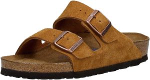 Men's Amalfi Leather Soft Footbed Arizona Sandals <div data-expanded="false" class="a-expander-content a-expander-partial-collapse-content"> <h3 class="product-facts-title"> Product details </h3> <div class="a-fixed-left-grid product-facts-detail"><div class="a-fixed-left-grid-inner" style="padding-left:140px"> <div class="a-fixed-left-grid-col a-col-left" style="width:140px;margin-left:-140px;float:left"> <span style="font-weight: 600"> <span class="a-color-base">Origin</span> </span> </div> <div class="a-fixed-left-grid-col a-col-right" style="padding-left:6%;float:left"> <span style="font-weight: 400"> <span class="a-color-base">Not Imported</span> </span> </div> </div></div> <div class="a-fixed-left-grid product-facts-detail"><div class="a-fixed-left-grid-inner" style="padding-left:140px"> <div class="a-fixed-left-grid-col a-col-left" style="width:140px;margin-left:-140px;float:left"> <span style="font-weight: 600"> <span class="a-color-base">Sole material</span> </span> </div> <div class="a-fixed-left-grid-col a-col-right" style="padding-left:6%;float:left"> <span style="font-weight: 400"> <span class="a-color-base">Foam, Cork, Suede, Rubber</span> </span> </div> </div></div> <div class="a-fixed-left-grid product-facts-detail"><div class="a-fixed-left-grid-inner" style="padding-left:140px"> <div class="a-fixed-left-grid-col a-col-left" style="width:140px;margin-left:-140px;float:left"> <span style="font-weight: 600"> <span class="a-color-base">Outer material</span> </span> </div> <div class="a-fixed-left-grid-col a-col-right" style="padding-left:6%;float:left"> <span style="font-weight: 400"> <span class="a-color-base">Suede</span> </span> </div> </div></div> <div class="a-fixed-left-grid product-facts-detail"><div class="a-fixed-left-grid-inner" style="padding-left:140px"> <div class="a-fixed-left-grid-col a-col-left" style="width:140px;margin-left:-140px;float:left"> <span style="font-weight: 600"> <span class="a-color-base">Closure type</span> </span> </div> <div class="a-fixed-left-grid-col a-col-right" style="padding-left:6%;float:left"> <span style="font-weight: 400"> <span class="a-color-base">Buckle</span> </span> </div> </div></div> <hr aria-hidden="true" class="a-spacing-base a-spacing-top-base a-divider-normal"> <h3 class="product-facts-title"> About this item </h3> <ul class="a-unordered-list a-vertical a-spacing-small"> <li><span class="a-list-item a-size-base a-color-base">Rubber sole</span></li> </ul> <ul class="a-unordered-list a-vertical a-spacing-small"> <li><span class="a-list-item a-size-base a-color-base">roomy toe box; lined with sued</span></li> </ul> <ul class="a-unordered-list a-vertical a-spacing-small"> <li><span class="a-list-item a-size-base a-color-base">features pronounced arch support with an extra layer of super soft foam cushioning</span></li> </ul> <ul class="a-unordered-list a-vertical a-spacing-small"> <li><span class="a-list-item a-size-base a-color-base">Contoured cork footbed conforms to the shape of your foot</span></li> </ul> </div>