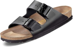 Men's Amalfi Leather Soft Footbed Arizona Sandals <div data-expanded="false" class="a-expander-content a-expander-partial-collapse-content"> <h3 class="product-facts-title"> Product details </h3> <div class="a-fixed-left-grid product-facts-detail"><div class="a-fixed-left-grid-inner" style="padding-left:140px"> <div class="a-fixed-left-grid-col a-col-left" style="width:140px;margin-left:-140px;float:left"> <span style="font-weight: 600"> <span class="a-color-base">Origin</span> </span> </div> <div class="a-fixed-left-grid-col a-col-right" style="padding-left:6%;float:left"> <span style="font-weight: 400"> <span class="a-color-base">Not Imported</span> </span> </div> </div></div> <div class="a-fixed-left-grid product-facts-detail"><div class="a-fixed-left-grid-inner" style="padding-left:140px"> <div class="a-fixed-left-grid-col a-col-left" style="width:140px;margin-left:-140px;float:left"> <span style="font-weight: 600"> <span class="a-color-base">Sole material</span> </span> </div> <div class="a-fixed-left-grid-col a-col-right" style="padding-left:6%;float:left"> <span style="font-weight: 400"> <span class="a-color-base">Foam, Cork, Suede, Rubber</span> </span> </div> </div></div> <div class="a-fixed-left-grid product-facts-detail"><div class="a-fixed-left-grid-inner" style="padding-left:140px"> <div class="a-fixed-left-grid-col a-col-left" style="width:140px;margin-left:-140px;float:left"> <span style="font-weight: 600"> <span class="a-color-base">Outer material</span> </span> </div> <div class="a-fixed-left-grid-col a-col-right" style="padding-left:6%;float:left"> <span style="font-weight: 400"> <span class="a-color-base">Suede</span> </span> </div> </div></div> <div class="a-fixed-left-grid product-facts-detail"><div class="a-fixed-left-grid-inner" style="padding-left:140px"> <div class="a-fixed-left-grid-col a-col-left" style="width:140px;margin-left:-140px;float:left"> <span style="font-weight: 600"> <span class="a-color-base">Closure type</span> </span> </div> <div class="a-fixed-left-grid-col a-col-right" style="padding-left:6%;float:left"> <span style="font-weight: 400"> <span class="a-color-base">Buckle</span> </span> </div> </div></div> <hr aria-hidden="true" class="a-spacing-base a-spacing-top-base a-divider-normal"> <h3 class="product-facts-title"> About this item </h3> <ul class="a-unordered-list a-vertical a-spacing-small"> <li><span class="a-list-item a-size-base a-color-base">Rubber sole</span></li> </ul> <ul class="a-unordered-list a-vertical a-spacing-small"> <li><span class="a-list-item a-size-base a-color-base">roomy toe box; lined with sued</span></li> </ul> <ul class="a-unordered-list a-vertical a-spacing-small"> <li><span class="a-list-item a-size-base a-color-base">features pronounced arch support with an extra layer of super soft foam cushioning</span></li> </ul> <ul class="a-unordered-list a-vertical a-spacing-small"> <li><span class="a-list-item a-size-base a-color-base">Contoured cork footbed conforms to the shape of your foot</span></li> </ul> </div>