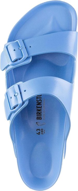 Men's Arizona Sandals <div class="a-expander-content a-expander-partial-collapse-content" style="padding-bottom: 20px;" data-expanded="false"> <h3 class="product-facts-title">Product details</h3> <div class="a-fixed-left-grid product-facts-detail"> <div class="a-fixed-left-grid-inner" style="padding-left: 140px;"> <div class="a-fixed-left-grid-col a-col-left" style="width: 140px; margin-left: -140px; float: left;"><span style="font-weight: 600;"> <span class="a-color-base">Care instructions</span> </span></div> <div class="a-fixed-left-grid-col a-col-right" style="padding-left: 6%; float: left;"><span style="font-weight: 400;"> <span class="a-color-base">Machine Wash</span> </span></div> </div> </div> <div class="a-fixed-left-grid product-facts-detail"> <div class="a-fixed-left-grid-inner" style="padding-left: 140px;"> <div class="a-fixed-left-grid-col a-col-left" style="width: 140px; margin-left: -140px; float: left;"><span style="font-weight: 600;"> <span class="a-color-base">Origin</span> </span></div> <div class="a-fixed-left-grid-col a-col-right" style="padding-left: 6%; float: left;"><span style="font-weight: 400;"> <span class="a-color-base">Imported</span> </span></div> </div> </div> <div class="a-fixed-left-grid product-facts-detail"> <div class="a-fixed-left-grid-inner" style="padding-left: 140px;"> <div class="a-fixed-left-grid-col a-col-left" style="width: 140px; margin-left: -140px; float: left;"><span style="font-weight: 600;"> <span class="a-color-base">Sole material</span> </span></div> <div class="a-fixed-left-grid-col a-col-right" style="padding-left: 6%; float: left;"><span style="font-weight: 400;"> <span class="a-color-base">Manmade</span> </span></div> </div> </div> <div class="a-fixed-left-grid product-facts-detail"> <div class="a-fixed-left-grid-inner" style="padding-left: 140px;"> <div class="a-fixed-left-grid-col a-col-left" style="width: 140px; margin-left: -140px; float: left;"><span style="font-weight: 600;"> <span class="a-color-base">Outer material</span> </span></div> <div class="a-fixed-left-grid-col a-col-right" style="padding-left: 6%; float: left;"><span style="font-weight: 400;"> <span class="a-color-base">Synthetic</span> </span></div> </div> </div> <hr class="a-spacing-base a-spacing-top-base a-divider-normal" aria-hidden="true" /> <h3 class="product-facts-title">About this item</h3> <ul class="a-unordered-list a-vertical a-spacing-small"> <li><span class="a-list-item a-size-base a-color-base">The legendary two-strap design from BIRKENSTOCK - the Arizona. Modeled on the cork original, this sandal is made from ultra lightweight and highly flexible EVA. These sandals are shock absorbing, waterproof, and skin-friendly. Wear them at the beach, in the garden, or around the gym and after workouts. It's the perfect addition to your classic BIRKENSTOCK sandals.</span></li> </ul> <ul class="a-unordered-list a-vertical a-spacing-small"> <li><span class="a-list-item a-size-base a-color-base">Anatomically shaped BIRKENSTOCK footbed made from EVA</span></li> </ul> <ul class="a-unordered-list a-vertical a-spacing-small"> <li><span class="a-list-item a-size-base a-color-base">Upper/lining/sole: one piece molded EVA</span></li> </ul> <ul class="a-unordered-list a-vertical a-spacing-small"> <li><span class="a-list-item a-size-base a-color-base">Details: two straps, each with an individually adjustable pin buckle; waterproof, washable, ultra lightweight</span></li> </ul> </div>