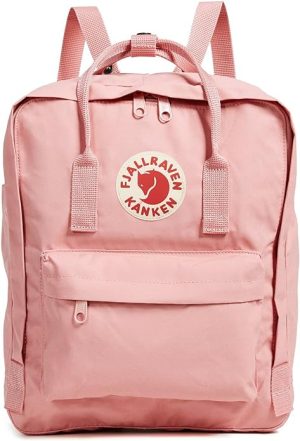 Fjallraven Women's Kanken Backpack, Pink, One Size <ul class="a-unordered-list a-vertical a-spacing-small"> <li><span class="a-list-item a-size-base a-color-base">Fabric: Canvas.</span></li> </ul> <ul class="a-unordered-list a-vertical a-spacing-small"> <li><span class="a-list-item a-size-base a-color-base">Signature logo patch.</span></li> </ul> <ul class="a-unordered-list a-vertical a-spacing-small"> <li><span class="a-list-item a-size-base a-color-base">Length: 10.25in / 26cm, Height: 14.5in / 37cm, Depth: 4.25in / 11cm.</span></li> </ul> <ul class="a-unordered-list a-vertical a-spacing-small"> <li><span class="a-list-item a-size-base a-color-base">Zip front pocket, interior patch pocket.</span></li> </ul> <ul class="a-unordered-list a-vertical a-spacing-small"> <li><span class="a-list-item a-size-base a-color-base">Shoulder straps.</span></li> </ul>